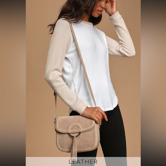 Lulu’s Lenox Taupe Suede Leather Purse - Picture 6 of 7